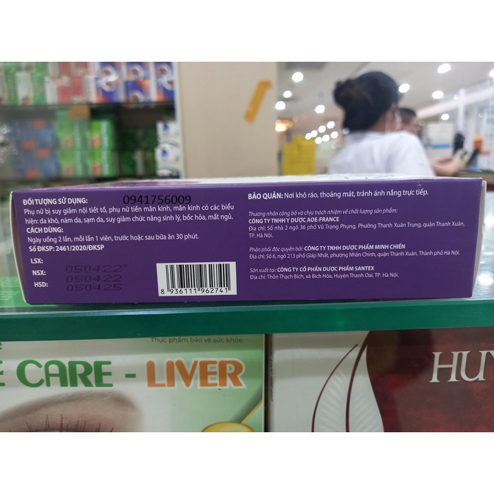 Viên uống sâm ngọc nữ - Giúp cân bằng nội tiết tố nữ , giảm lão hóa , giảm nám , tàn nhan , bốc hỏa , khô da - hộp 30 v