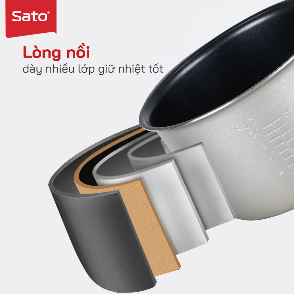 Nồi cơm điện tử SATO 18DT027 (T) 1.8L