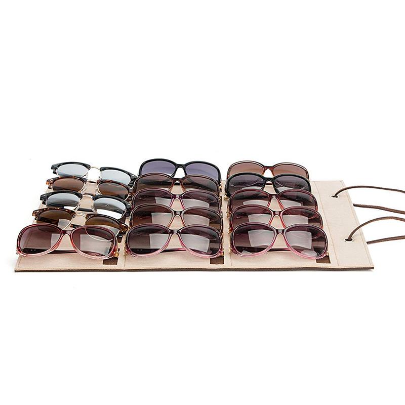 High Quality Glasses Bag 15 Slot Grids Eyeglass Sunglasses Glasses Storage Display Grid Stand Case Box Holder Organizer Glasses