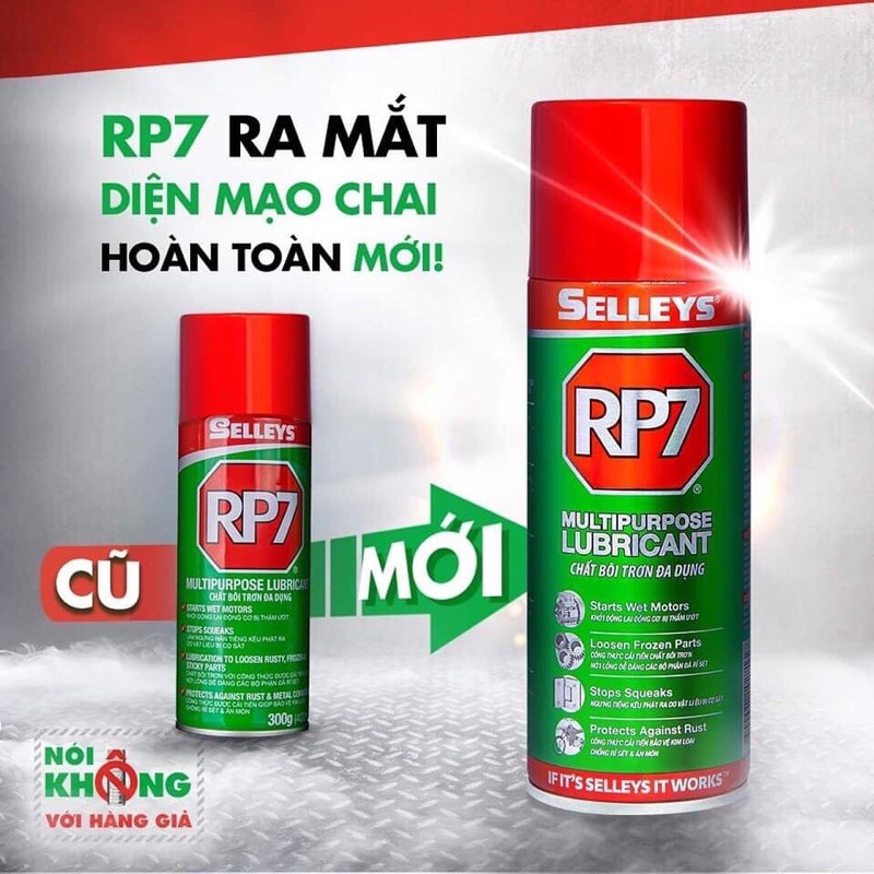 Bình xịt RP7 tẩy rỉ sét và bôi trơn kim loại 150g - 300g Chính hãng Selleys