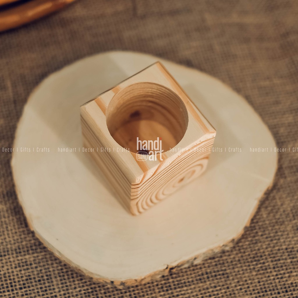 Chậu gỗ để bàn - chậu gỗ trồng sen đá - wooden pots