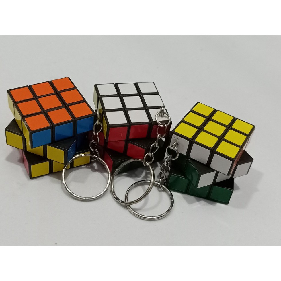Móc khóa rubik 3*3cm-Móc Khóa Rubik 3x3 Xoay Được
