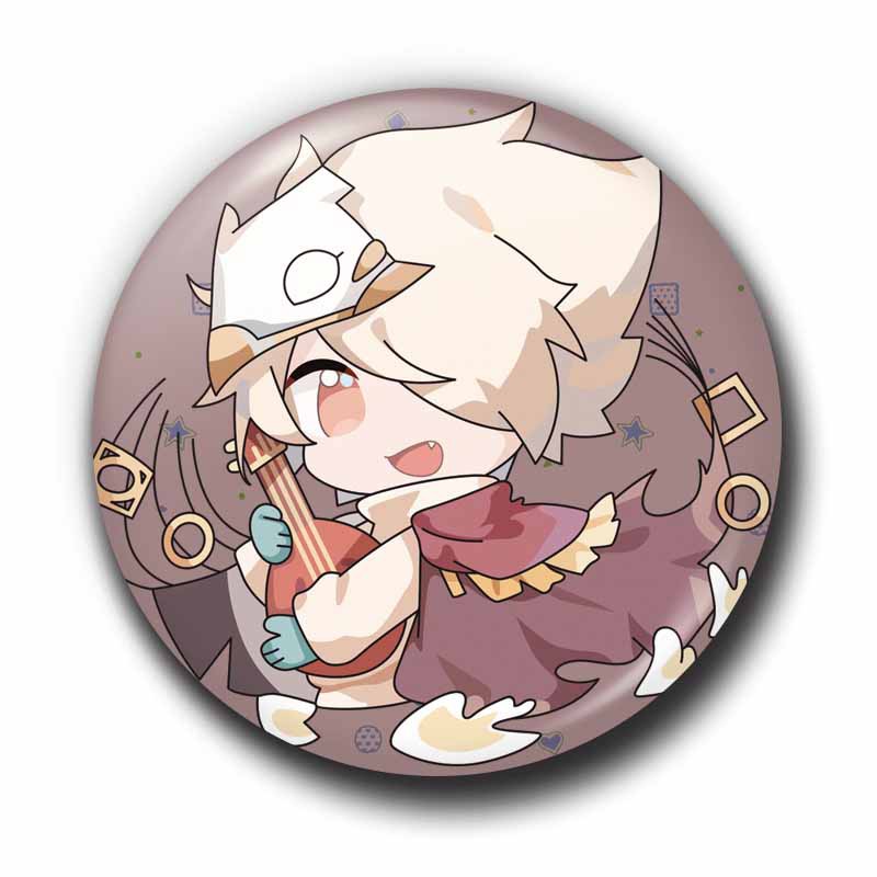 Huy hiệu cài áo in hình anime chibi Genshin Impact xinh xắn