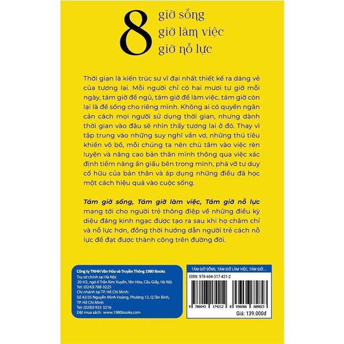 [Mã LIFE2410K giảm 10K đơn 20K] Sách - 8 Giờ Sống, 8 Giờ Làm Việc, 8 Giờ Nỗ Lực | BigBuy360 - bigbuy360.vn