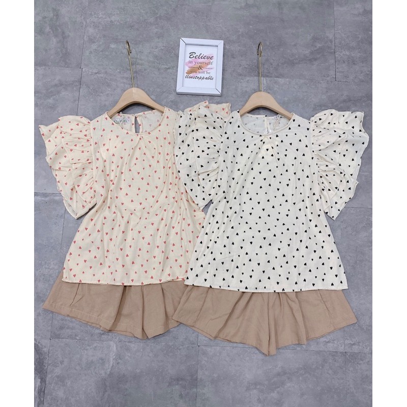 [Hàng Chuẩn] Bộ Cánh Tiên Hoạ Tiết Trái Tim 2 Màu Siêu Cute Có Ảnh Thật Kèm Video | BigBuy360 - bigbuy360.vn