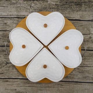 Bộ khay mứt sứ trắng