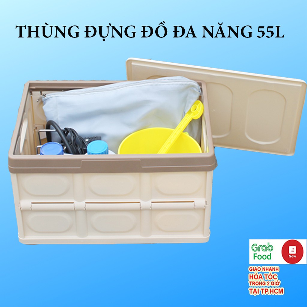 Hộp để đồ đa năng gấp gọn cốp sau ô tô - Dung tích 55 lít - Kích thước: 52cm x 35cm x 28cm - Mã: KM309-55