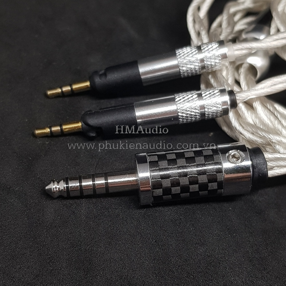 Dây tai nghe đồng mạ bạc OFC 1.8mm tết 4 - Connector Audio Technica ATH R70X