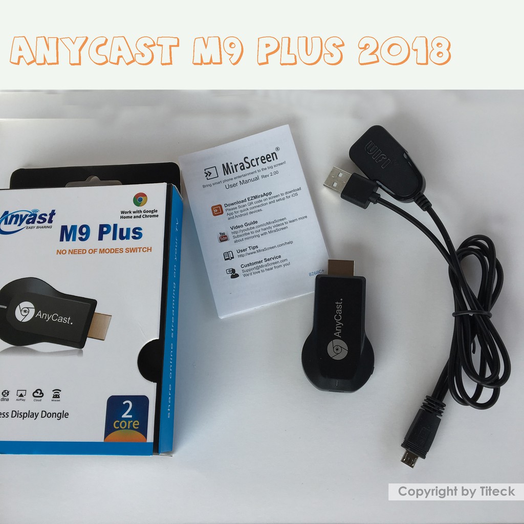 Anycast M9 Plus chính hãng Full HD 1080P - HDMI không dây - Truyền tải màn hình điện thoại lên TV, máy chiếu