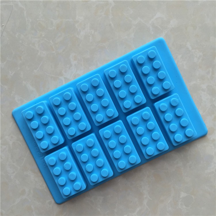 HCM - Khuôn silicon lego 10 viên làm bánh, socola, rau câu