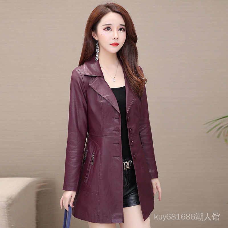 Áo Khoác Da Dày haining Dáng Dài Vừa Kích Thước Lớn Thời Trang Thu Đông Hàn Quốc 2022 Cho Nữ