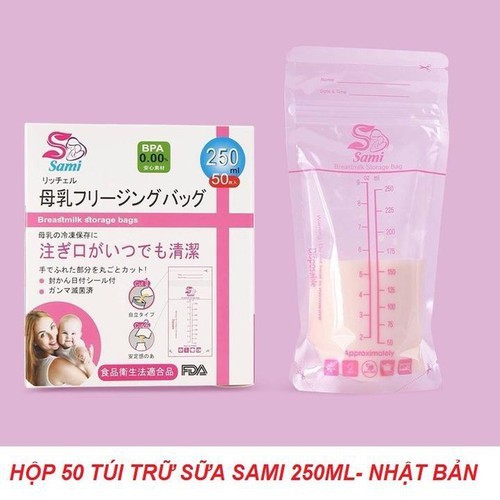 Túi trữ sữa Sami 250ml Nhật Bản