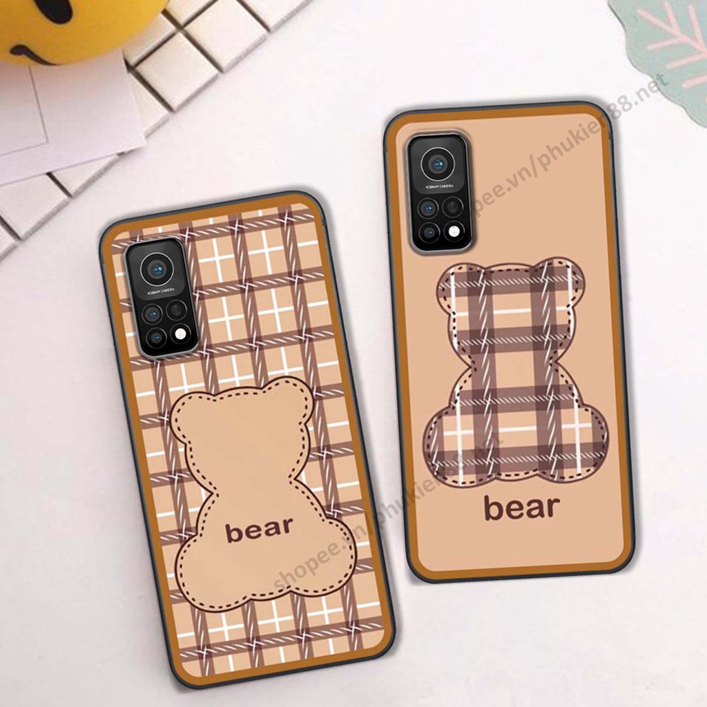 Ốp lưng Xiaomi Mi 10T Pro ốp điện thoại LineBear, bé tóc xù, hoa siêu đẹp
