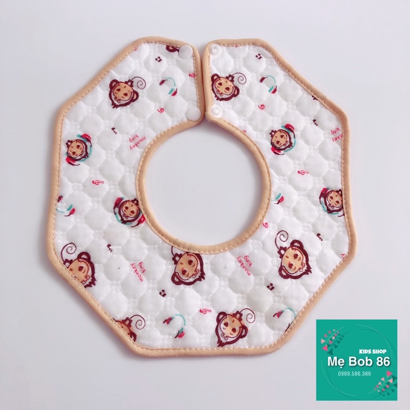 𝗦𝗵𝗼𝗽 𝗠𝗲̣ 𝗕𝗼𝗯 𝟴𝟲 - Yếm tròn cotton chống thấm cho bé hoạ tiết đáng yêu