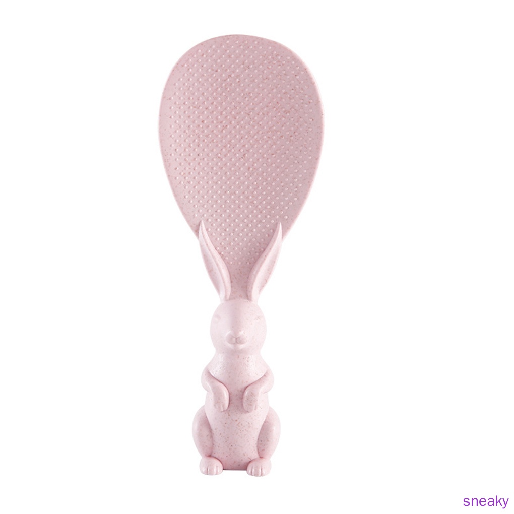 Muỗng Xới Cơm Bằng Nhựa Chống Dính Hình Động Vật Màu Hồng