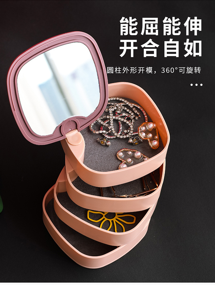 Hộp đựng mỹ phẩm để bàn nhiều ngăn có thể xoay tiện dụng