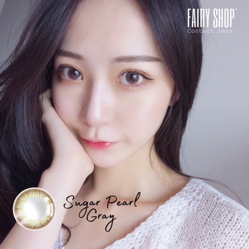 Kính Áp Tròng Sugar Pearl Gray cao cấp 14.0mm - Kính Áp Tròng FAIRY SHOP CONTACT LENS độ 0 đến 6