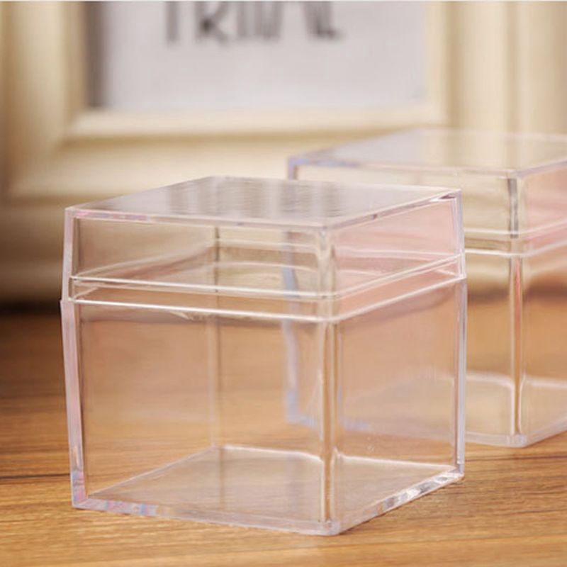 ✿INF✿Storage Box Jewelry Display Clear Acrylic 5 Sided Jewelry Display Storage Box