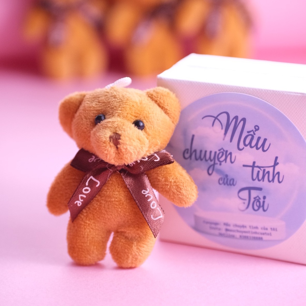 Móc khóa gấu bông teddy - Mẩu chuyện tình của tôi