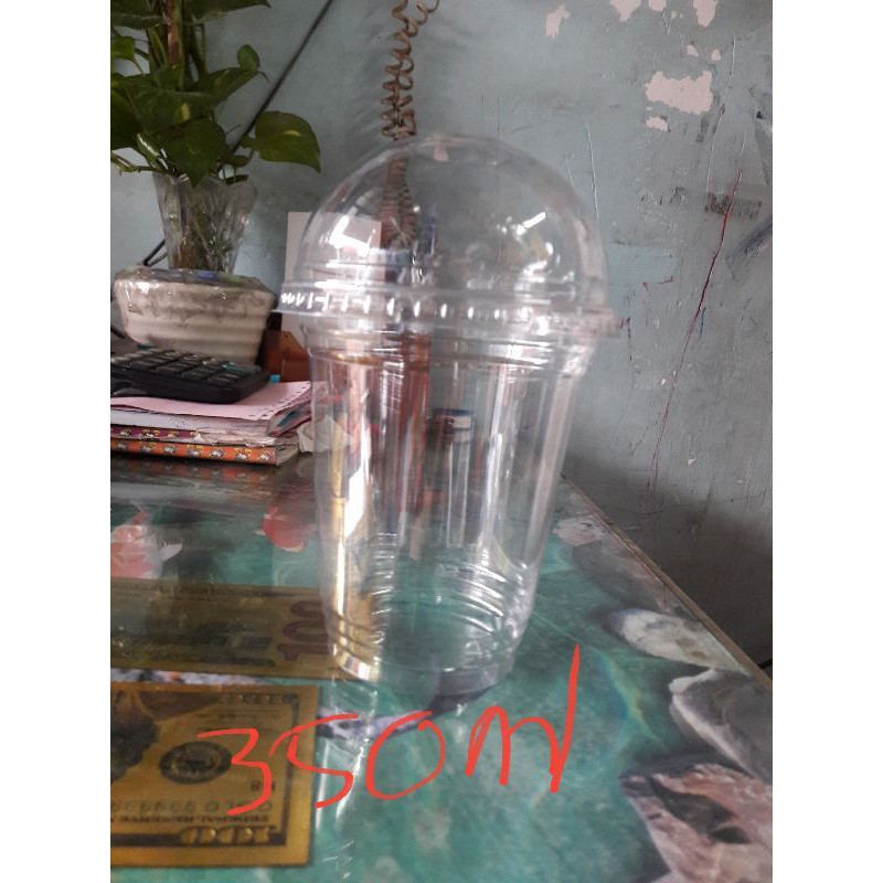 Ly pet nắp cầu 360ml (1 cây 50 ly kèm nắp)