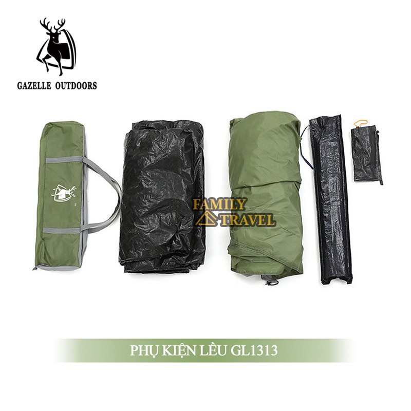 Lều du lịch 2 phòng dành cho 3-4 người- Lều dã ngoại  Gazelle Outdoors GL1313- Family Travel