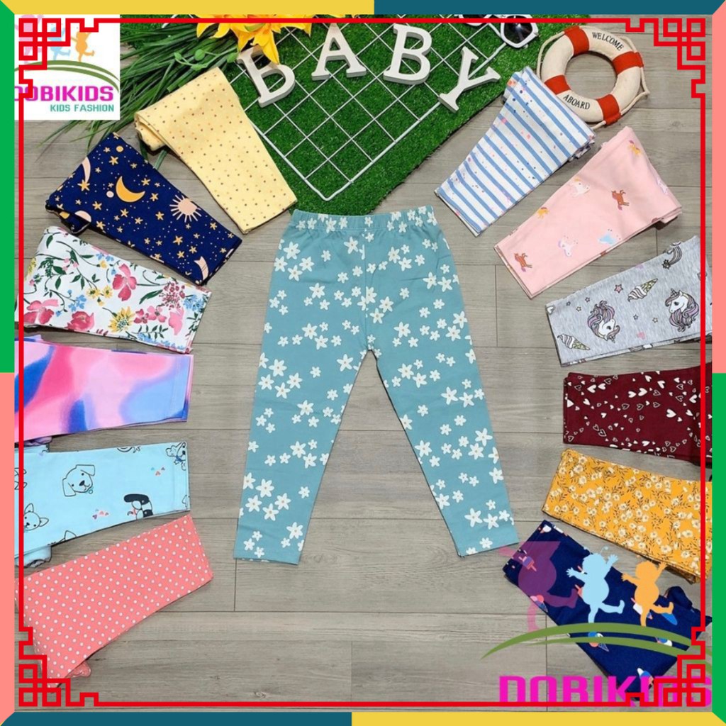 [7-15kg] Quần Legging Cho Bé Gái Set 3Cai Thun Cotton Xuất Mềm Co Giãn (7-16kg)