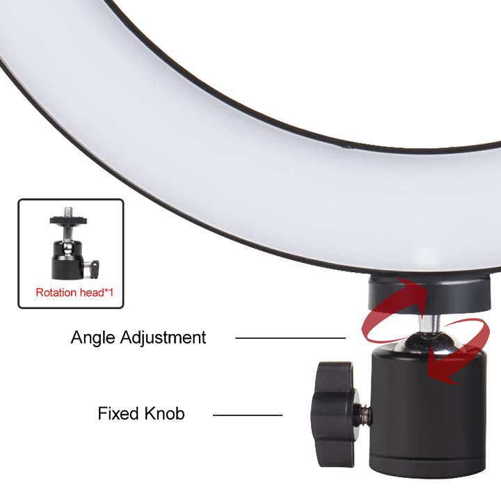 Bộ đèn LED Livestream 26cm 3 chế độ màu tích hợp giá kẹp điện thoại