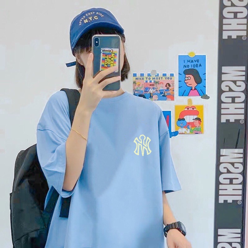 Áo thun tay lỡ NY New York, áo phông unisex tay lỡ chất Cotton thấm hút mồ hôi thoáng mát mùa hè.