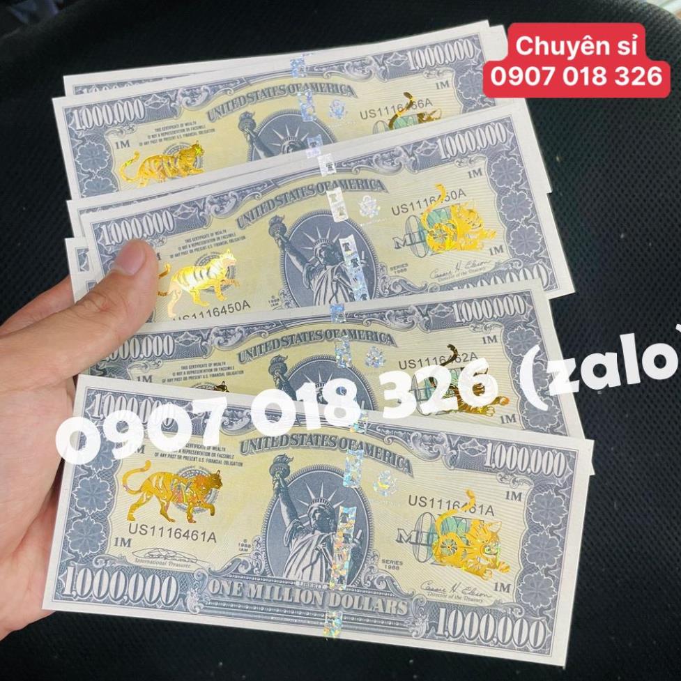 Tờ Tiền 1 Triệu Đô - Triệu USD Kỷ Niệm Hình Con Mèo Mạ Vàng Cao Cấp Lì Xì Tết 2023 May Mắn