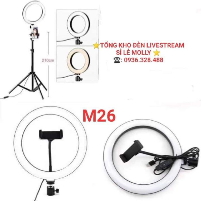 ĐÈN LIVESTREAM GIÁ RẺ 26CM, CHÂN 2m1