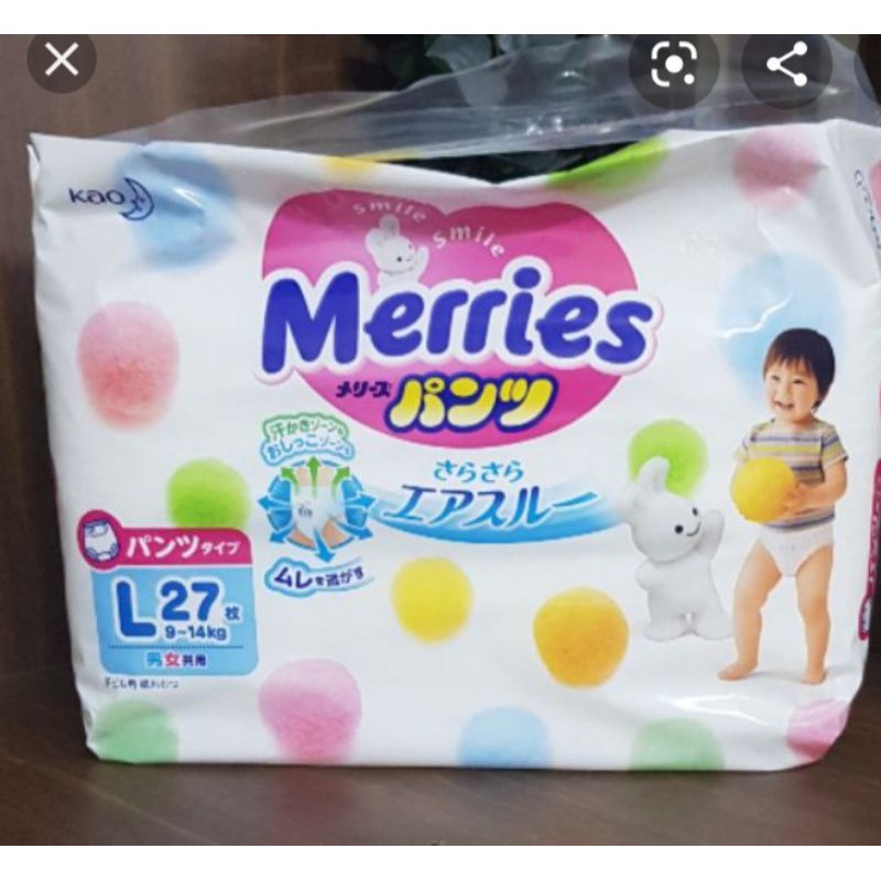 Tã quần Merries L27 - Thanh lý - Hàng mới, còn nguyên, chưa mở
