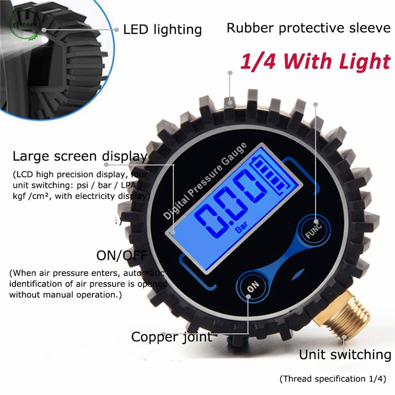 Đồng Hồ Đo Áp Suất Lốp Xe Ô Tô Màn Hình Lcd Chuyên Dụng