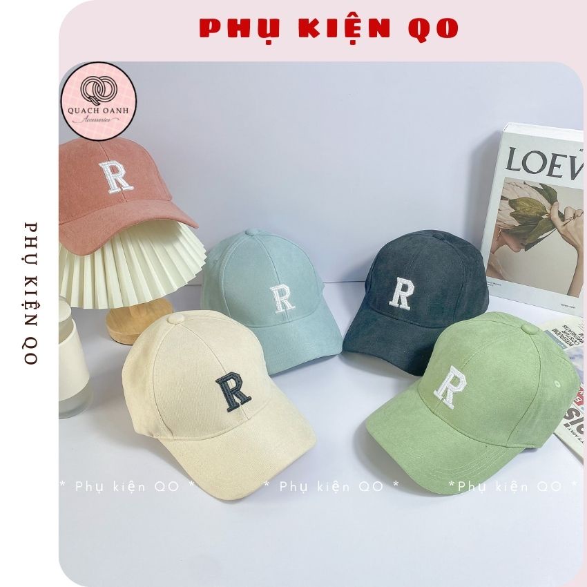 Mũ lưỡi trai ,nón kết nam nữ thêu chữ R thời trang cap cấp - CAP11