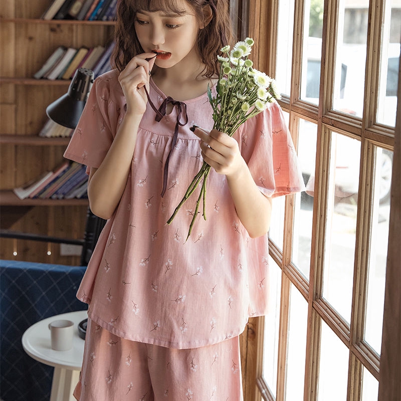 Bộ Đồ Ngủ Tay Ngắn Đáng Yêu Cho Nữ