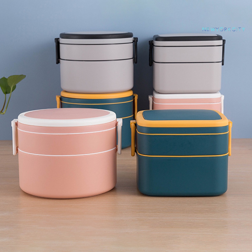 Hộp Đựng Cơm Trưa Hai Tầng Bằng Nhựa Chống Rò Rỉ Phong Cách Nhật Bản NYC 1000ML/1400ML