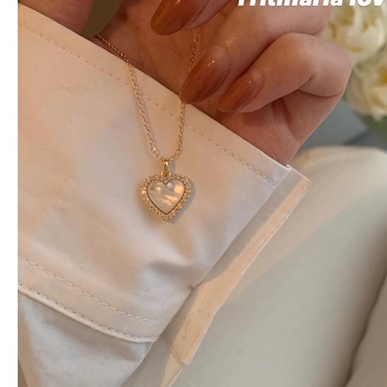Dây chuyền trái tim đính đá vòng cổ nữ tiểu thư