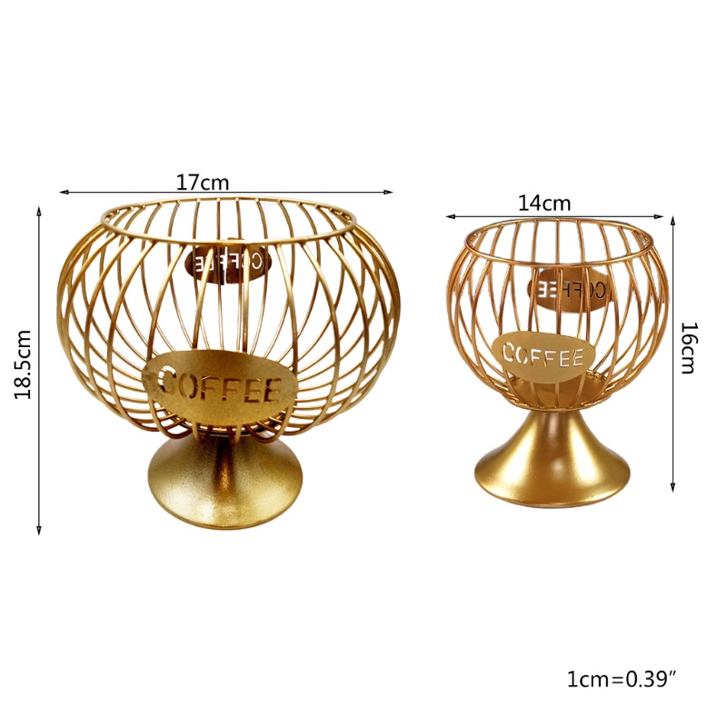 Giỏ Sắt Đựng Cà Phê / Kem Màu Đen Tiện Dụng