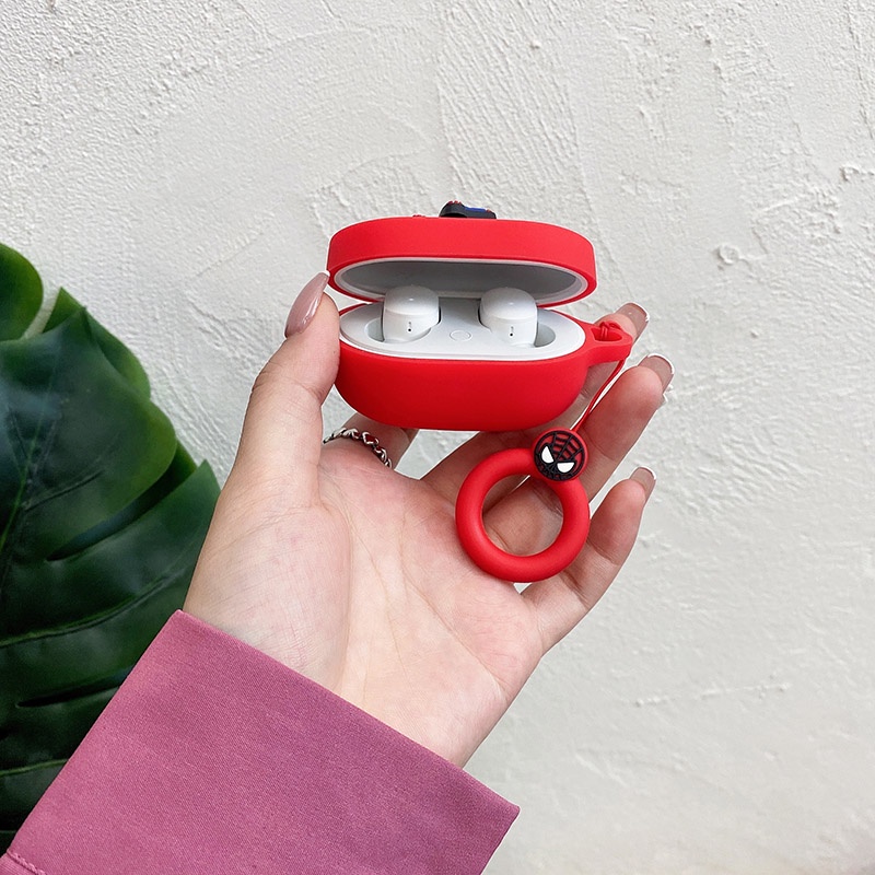 Vỏ Bảo Vệ Hộp Sạc Tai nghe không dây Xiaomi Redmi Airdots 1 2 3 Bằng Silicon Họa Tiết Hoạt Hình Kèm Móc Khóa Tiện Dụng
