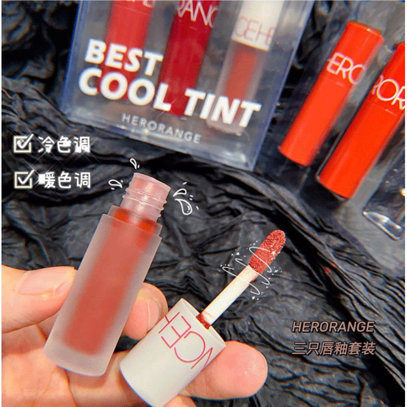 Set 3 Cây Son Kem Lì MINI Herorange Trang Điểm Mượt Mà Thời Trang Chất Lượng Cao | BigBuy360 - bigbuy360.vn