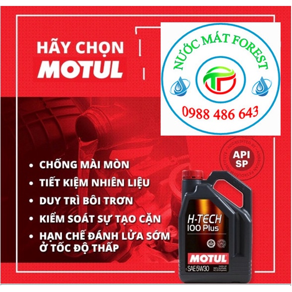 Dầu tổng hợp dành cho xe hơi và xe tay ga motul H-TECH 100 PLUS 5W30 BÌNH 1L & 4L