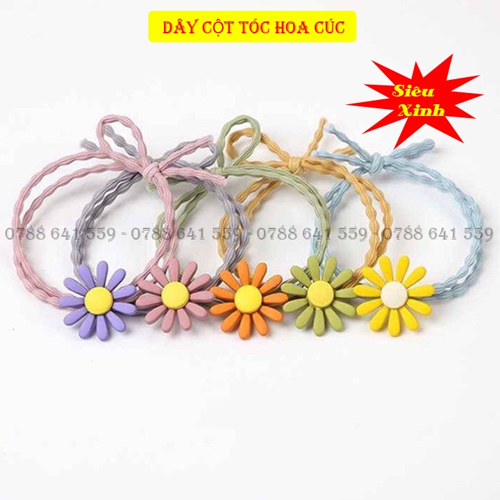 [RẺ VÔ ĐỊCH] Dây Cột Tóc Hoa Cúc Nhiều Màu - Dây Thun Buộc Tóc Nữ Hàn Quốc Dễ Thương