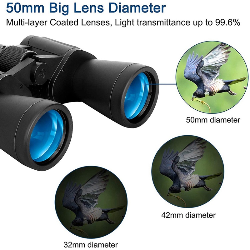 Ống Nhòm 20X50 Full Size HD Chống Thấm Nước Chống Sương Mù Dành Cho Người Lớn