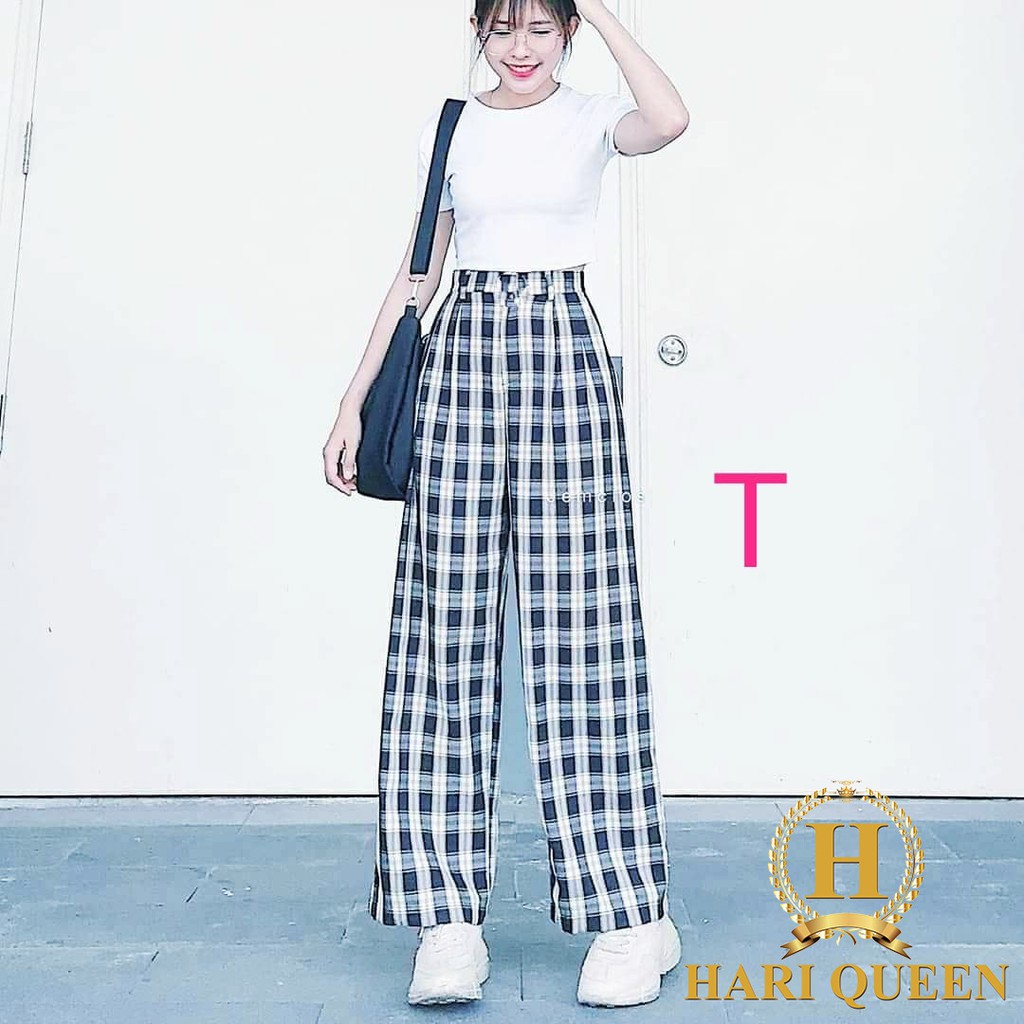 FREE SHIP ĐƠN TỪ 50K Sét quần thô kẻ+áo croptop DTR0620 1