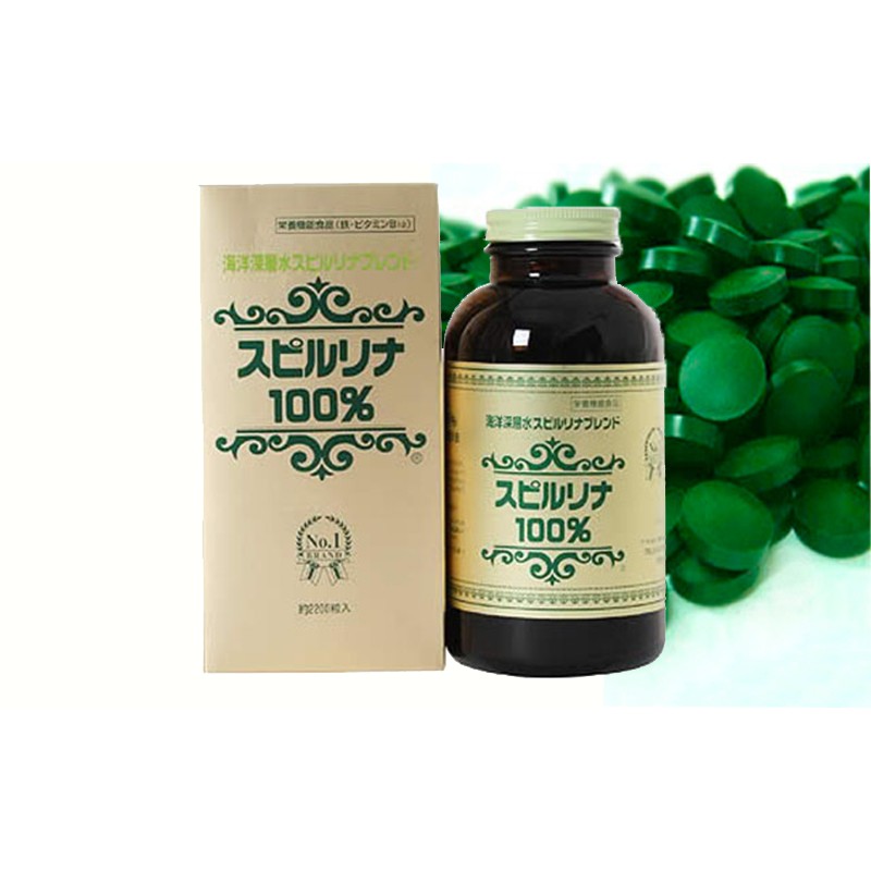 Tảo Nhật, Tảo Xoắn Nhật, Tảo Vàng, Tảo Spirulina Nội Địa Nhật Bản Hộp 2200 Viên