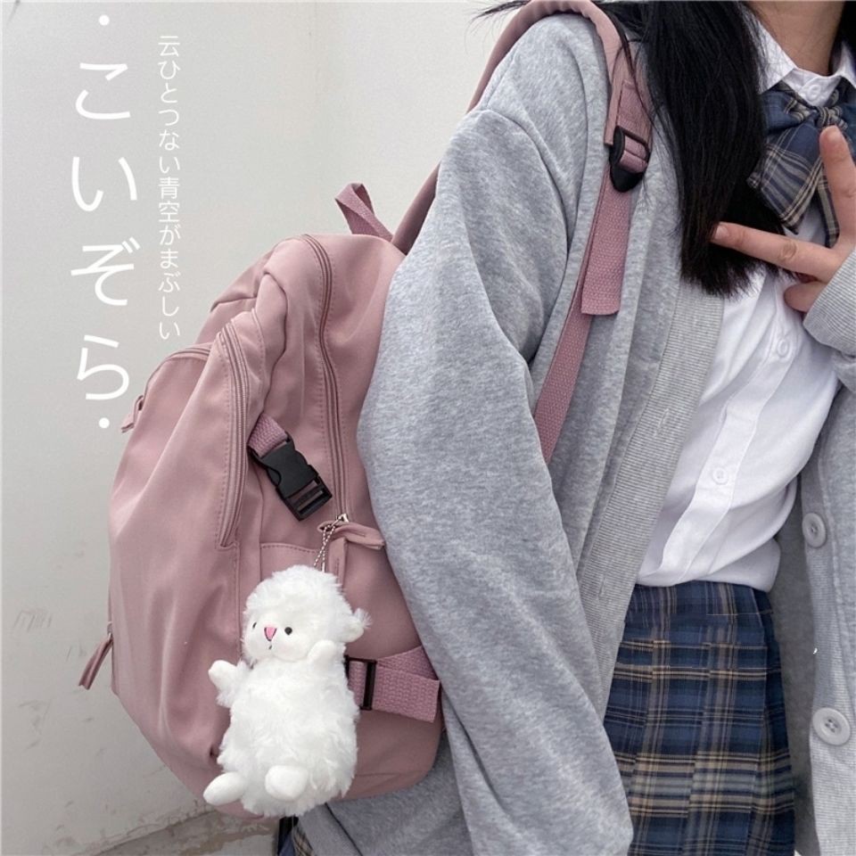 mới năm 2021 bán hàng trực tiếp tại nhà máyTúi học sinh nhẹ vải mềm Nhật Bản phong cách giản dị đơn nữ ba lô tru