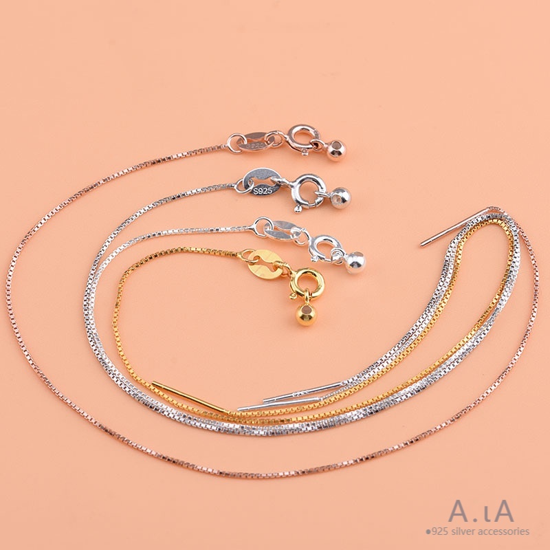 █diy゜ S925 Bạc●Vòng Đeo Tay Chuỗi Hạt Silicone Bạc Sterling S925 Thông Dụng Có Thể Thu Gọn
