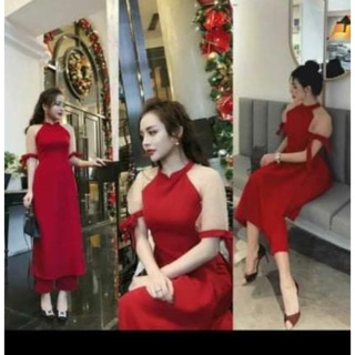 Áo dài cách tân tay voan đi ngọc