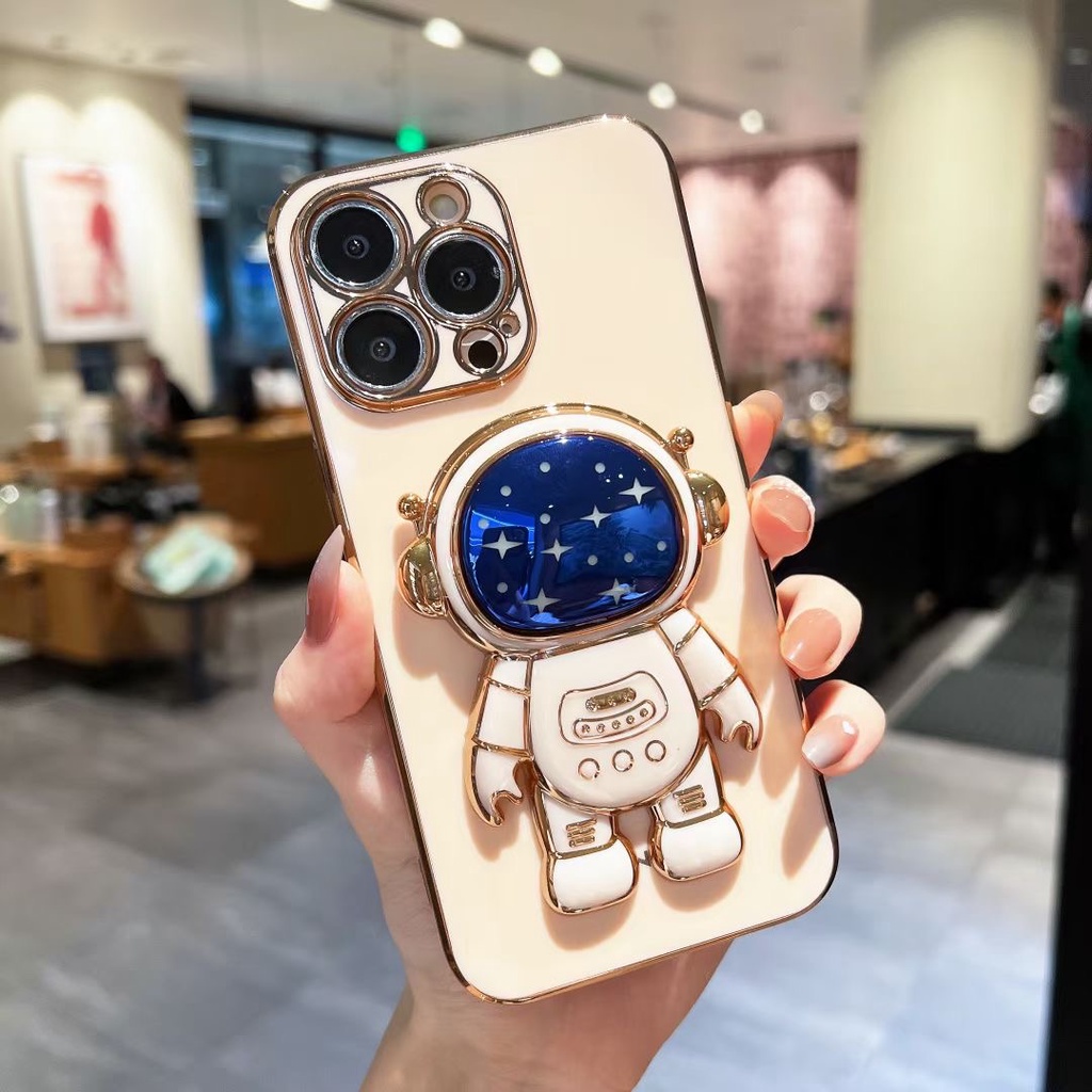 Ốp Điện Thoại Mềm Hình Phi Hành Gia Có Giá Đỡ Cho Iphone 12 pro max 11 pro max xs max xr x 13proamx plus