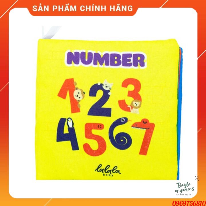 Bộ 4 cuốn sách vải Lalala baby, kích thích đa giác quan, kích thước 12x12cm (Màu sắc, Số đếm, Động vật, Hoa quả)