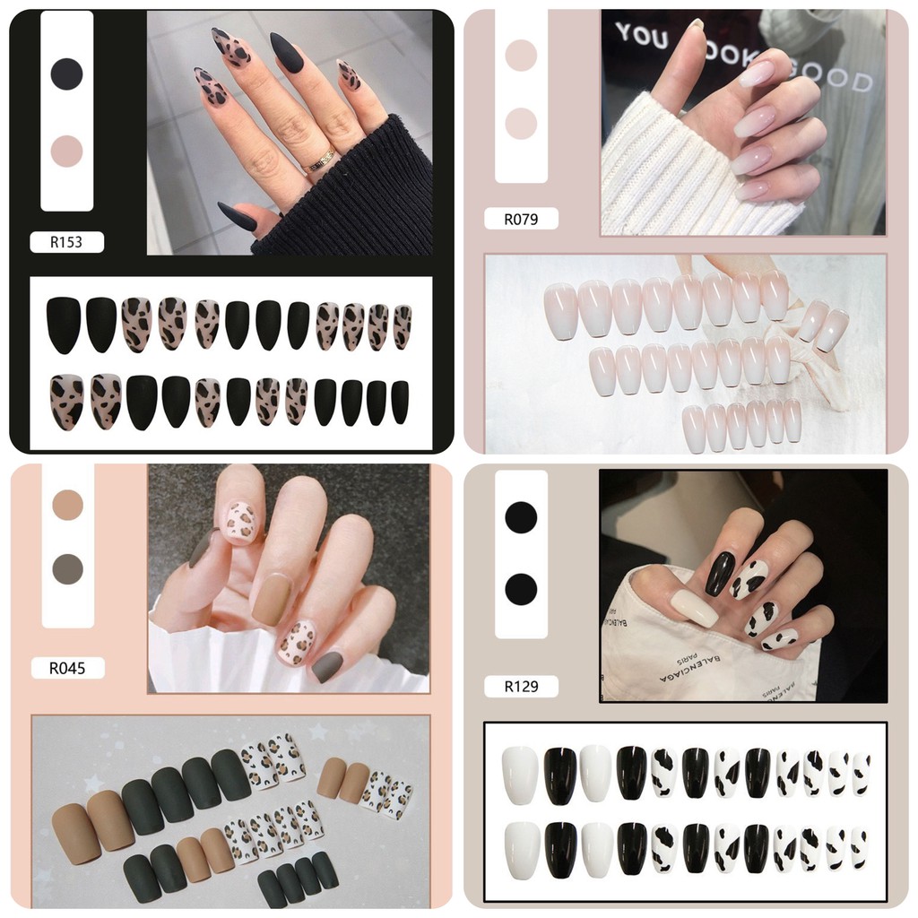 Móng Giả ❤️ Freeship ❤️ Set 24 Móng Tay Giả Kèm Keo Dán Móng | SALE